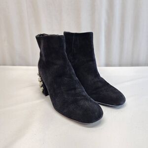 Stuart Weitzman Size 5.5 Pearl Bacari Black Suede Boots K
